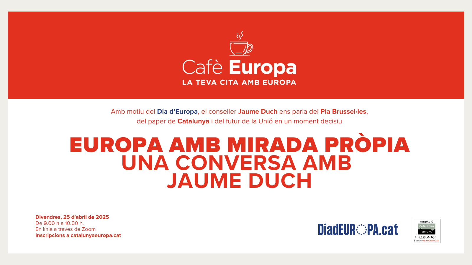 Cafè Europa: Una conversa amb Jaume Duch